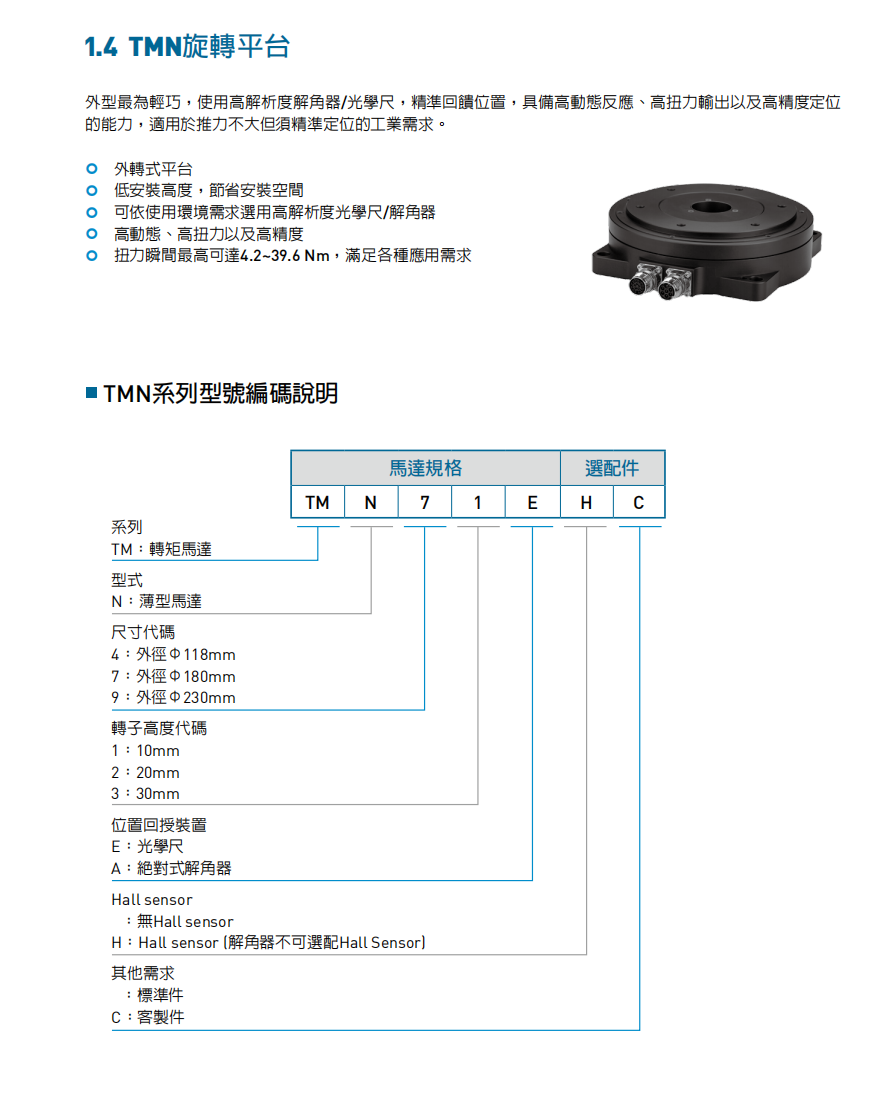 上银直驱电机:DMN93G